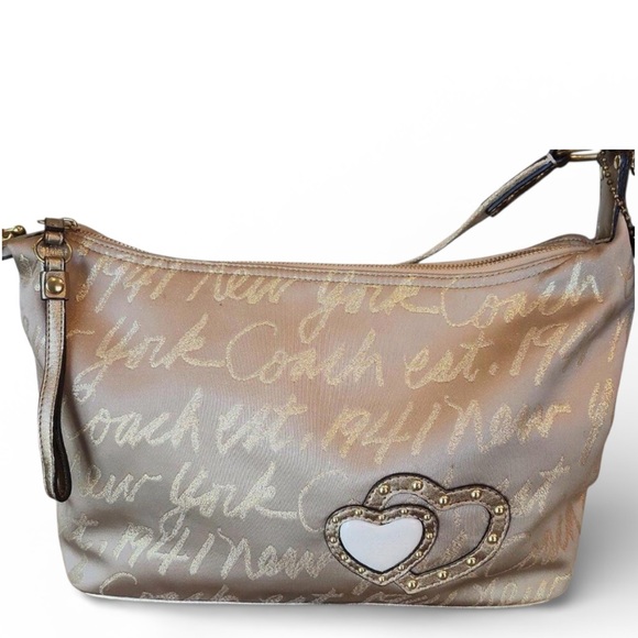Coach Handbags - Coach Lurex New York Script Holiday Limited Edition Hobo F17472
